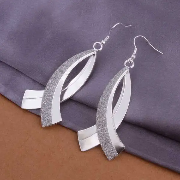 Silver Plated Earing Jewelry Scimitar Sand Drop Earring 325 1