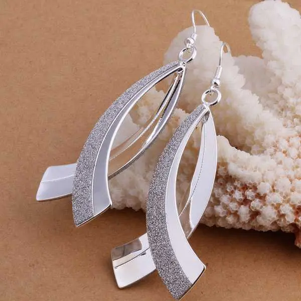 Silver Plated Earing Jewelry Scimitar Sand Drop Earring 325 2