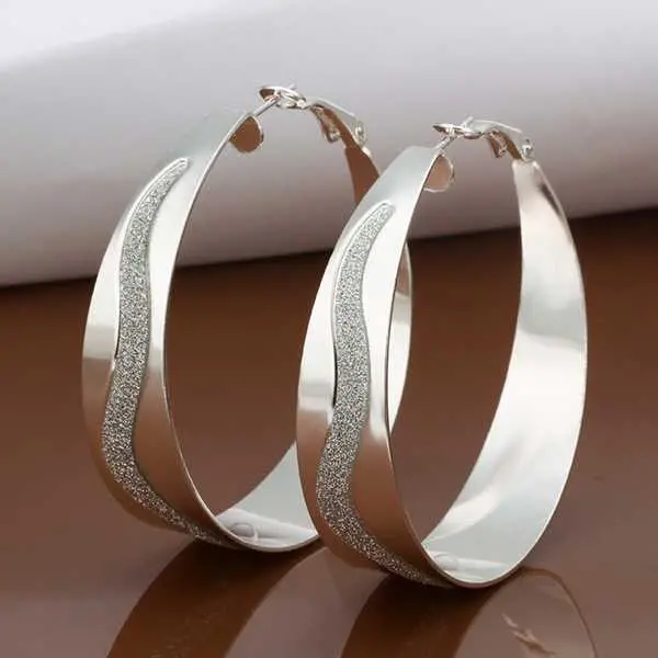 Silver Plated Earing Jewelry Style Hoop Earring 463 1