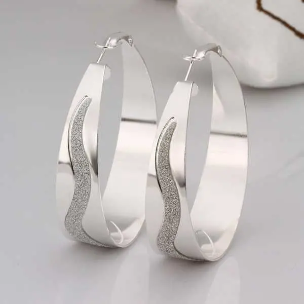 Silver Plated Earing Jewelry Style Hoop Earring 463 2