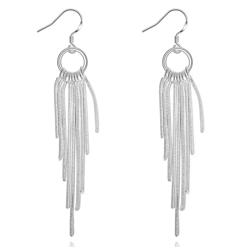 Silver-Plated Earing Multi Line Drop Earring Silver Plated Earrings 273 1