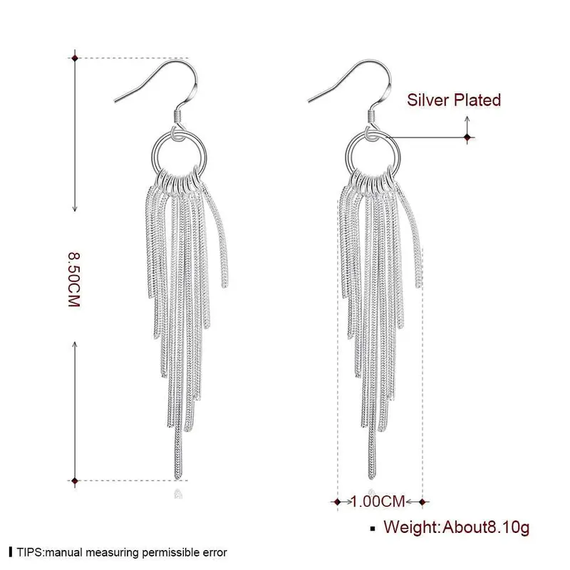 Silver-Plated Earing Multi Line Drop Earring Silver Plated Earrings 273 2
