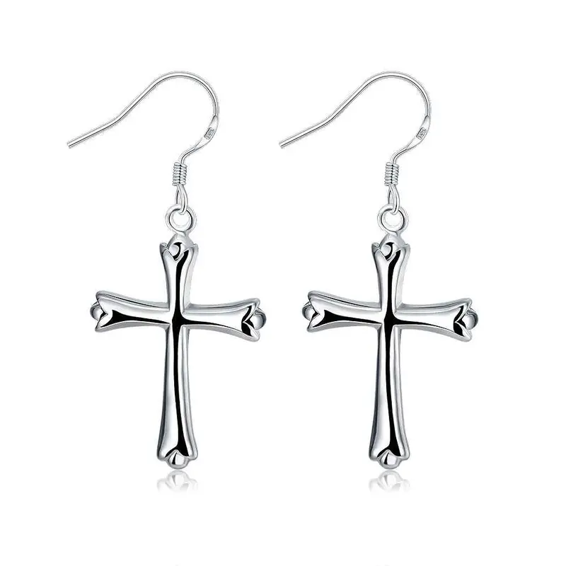 Silver Plated Earing Silver Plated Jewelry Cross Earting 3 5 1