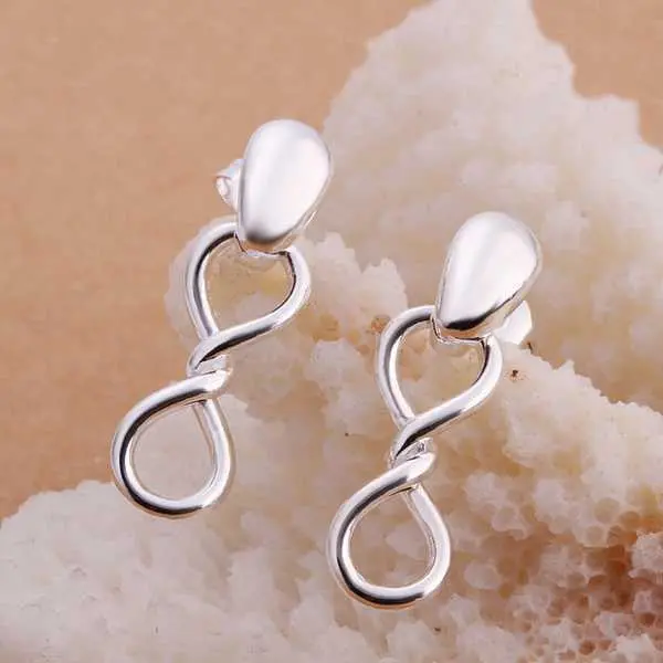 Silver Plated Earing Silver Plated Jewelry Cute 8 Shaped Earting 3 7 2