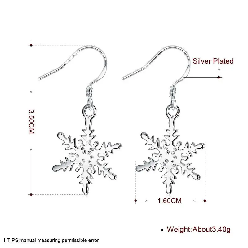 Silver Plated Earing Silver Plated Jewelry Snow Flower Earting 3 2 2