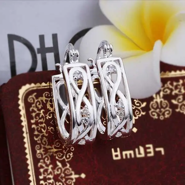 Silver Plated Earing Sterling Silver Jewelry Style Drop Earrings 387 1
