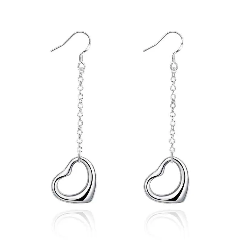 Silver-Plated Earing Warm-Heart Drop Orecchini Men Jewelry 1