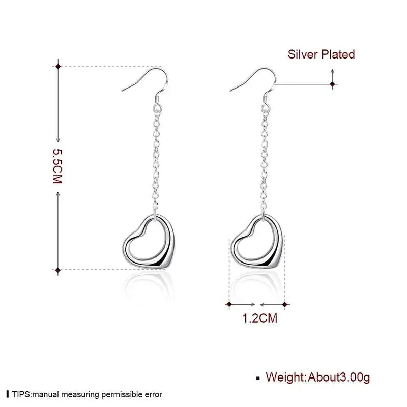 Silver-Plated Earing Warm-Heart Drop Orecchini Men Jewelry 2