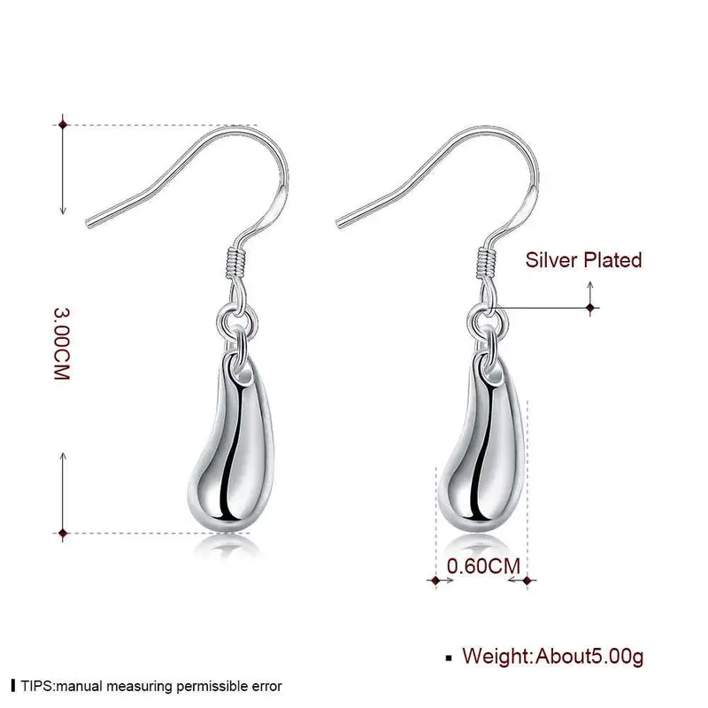 Silver Plated Earing Waterdrop Drop Earring Silver Plated Earrings 36 2