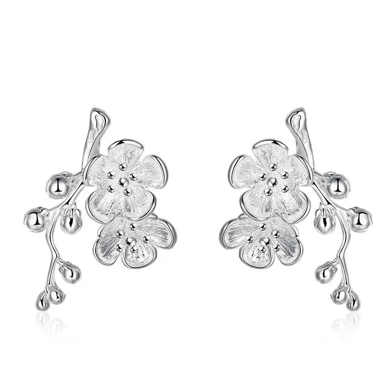 Silver Plated Earings Jewelry Bloom Drop Brinco Jewelry 171 1