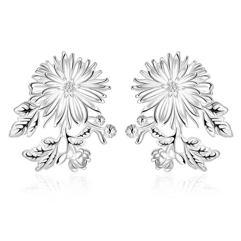 Silver Plated Earings Jewelry Bloom Drop Brinco Jewelry 171 2