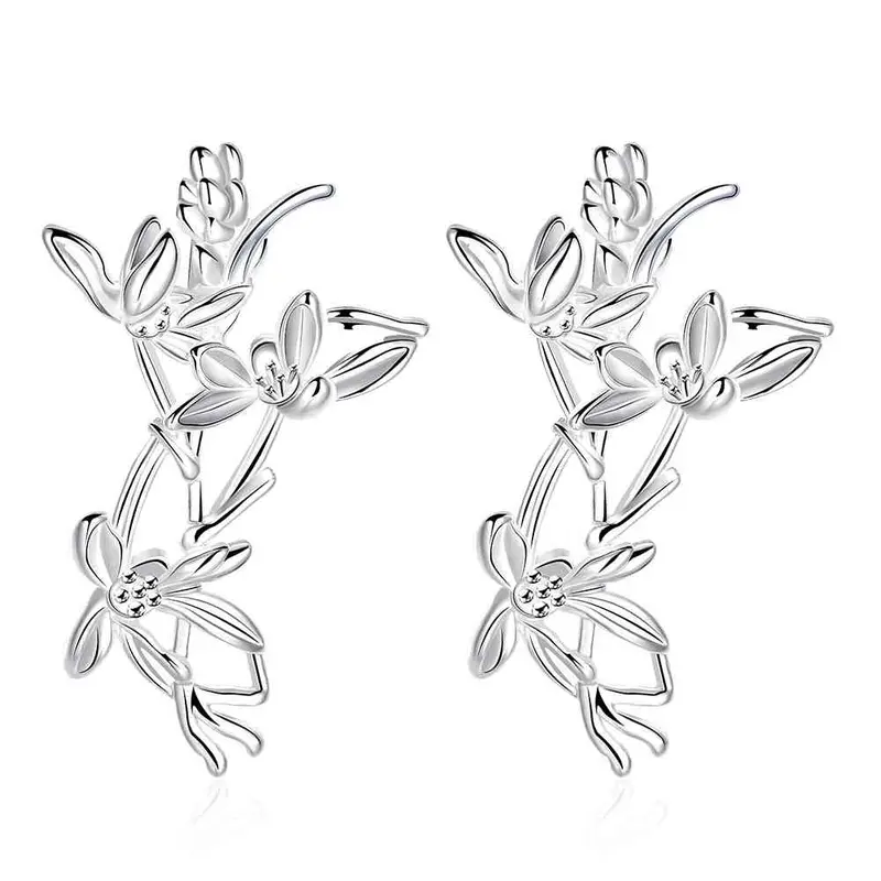 Silver Plated Earings Jewelry Bloom Drop Brinco Jewelry 171 3