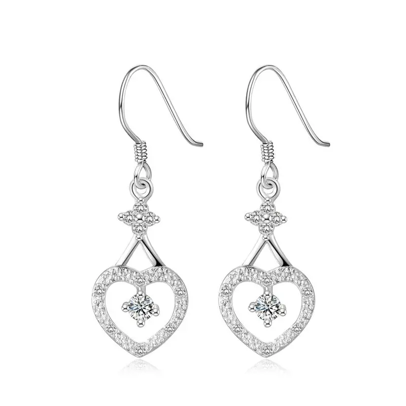 Silver Plated Earings Jewelry Heart Drop Ear Cuff S In Euros 5 4 1