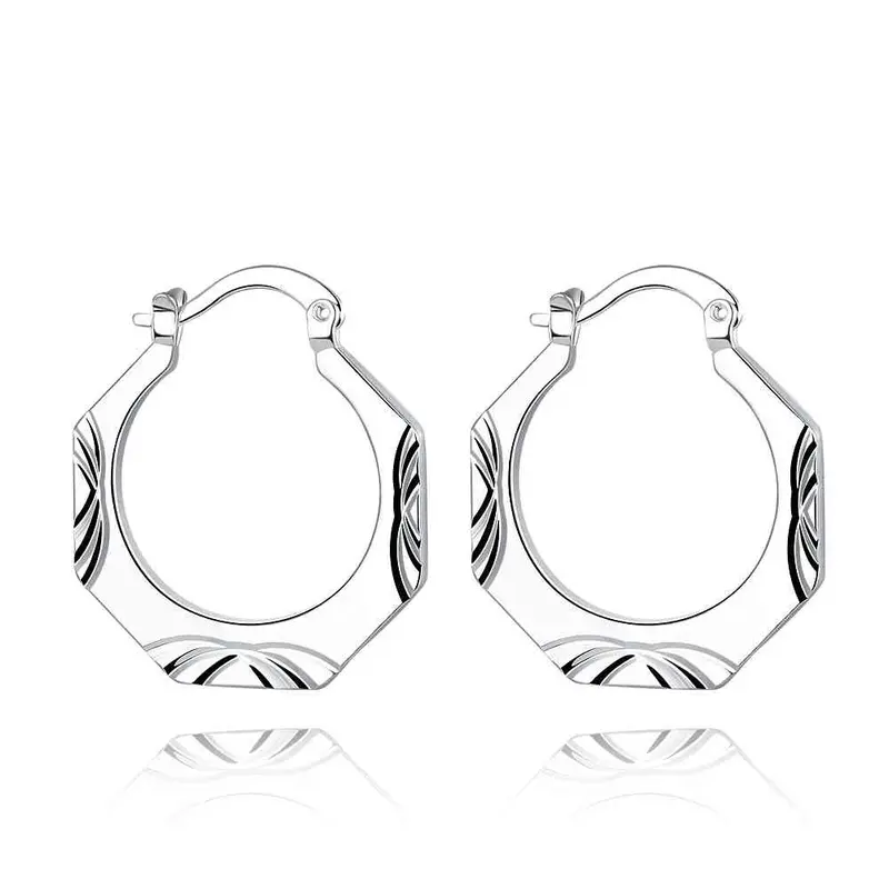 Silver Plated Earings Sculptured Shape Clip Brinco Jewelry European Style 692 1