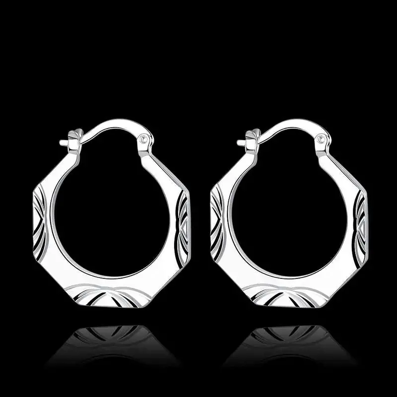 Silver Plated Earings Sculptured Shape Clip Brinco Jewelry European Style 692 2