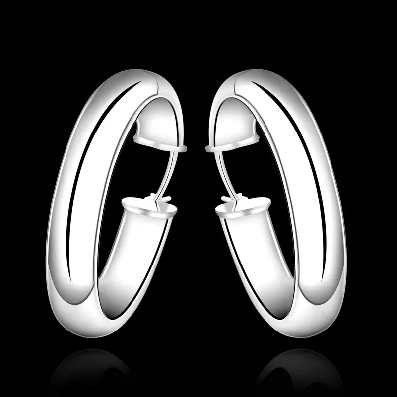 Silver Plated Earrings Circle Heart Hoop Cuff Bone 2