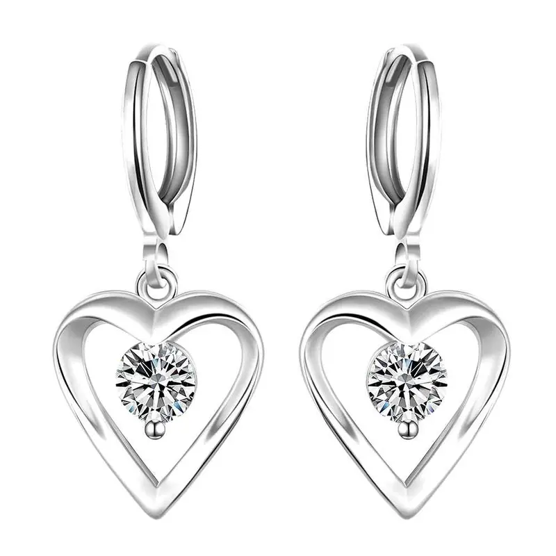 Silver Plated Earrings Iiinsets Triangle Drop Brincos De Festa 626 1