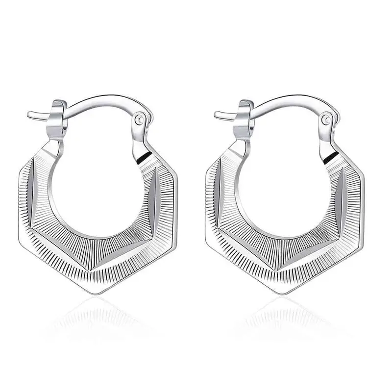 Silver Plated Earrings Quadrilateral Clip Pendientes Ruby Jewelry 687 1