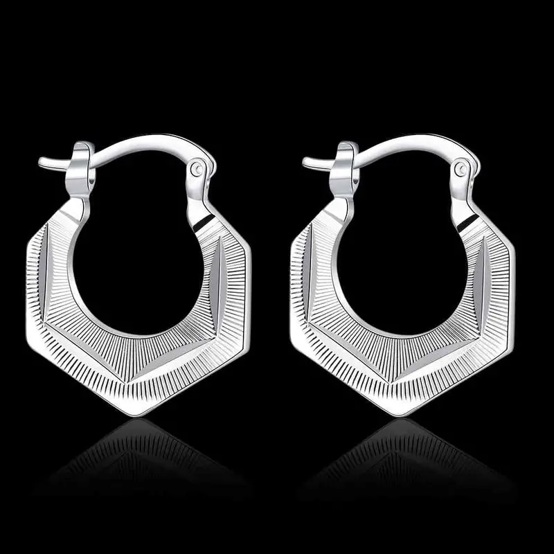 Silver Plated Earrings Quadrilateral Clip Pendientes Ruby Jewelry 687 2