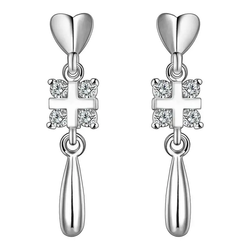Silver Plated Earrings Waterdrop Drop Boucle Doreille Femme Jewelry Display 189 5