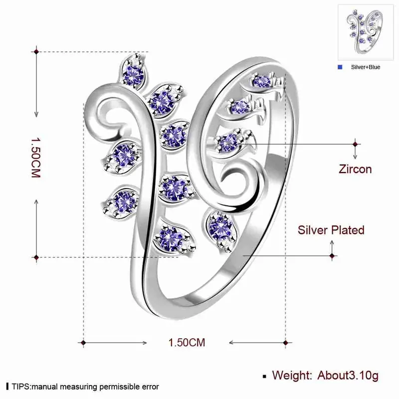 Silver-Plated Engagement Ring Confusion Of The Willow Aneis Wedding Decoration 6