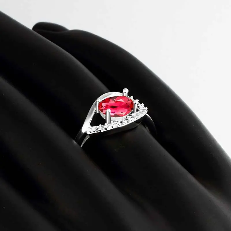 Silver Plated Engagement Ring Eyes Stone Bague Femme Bone341 13