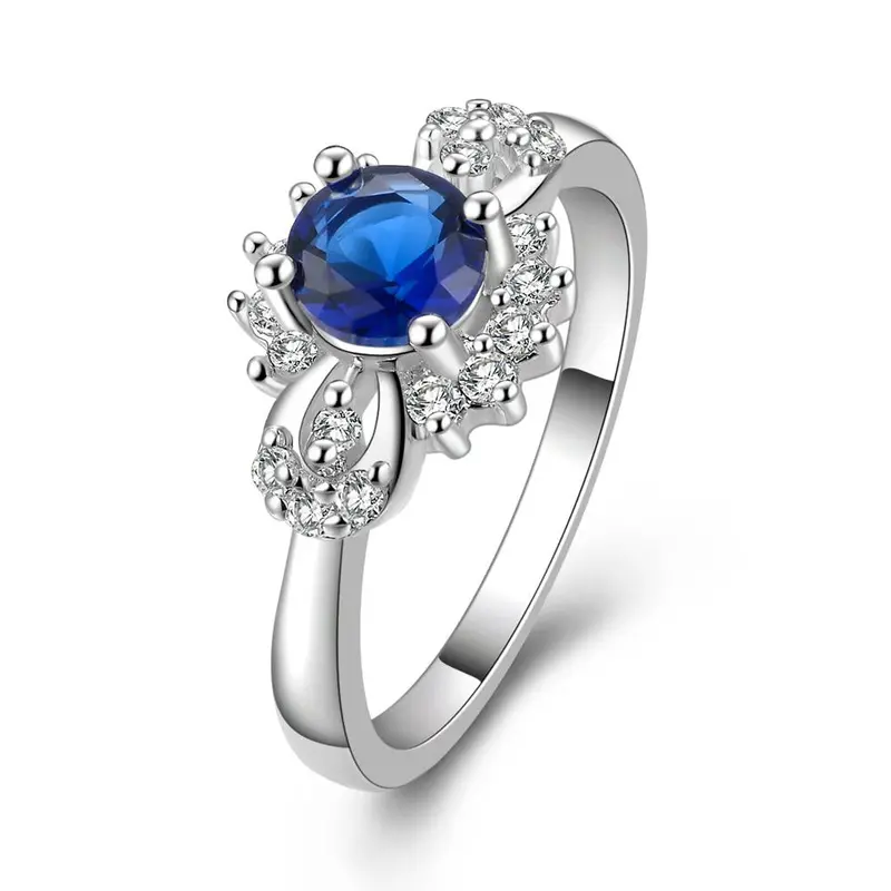Silver Plated Engagement Rings Insetswhite Gem Anel Masculino 21 2