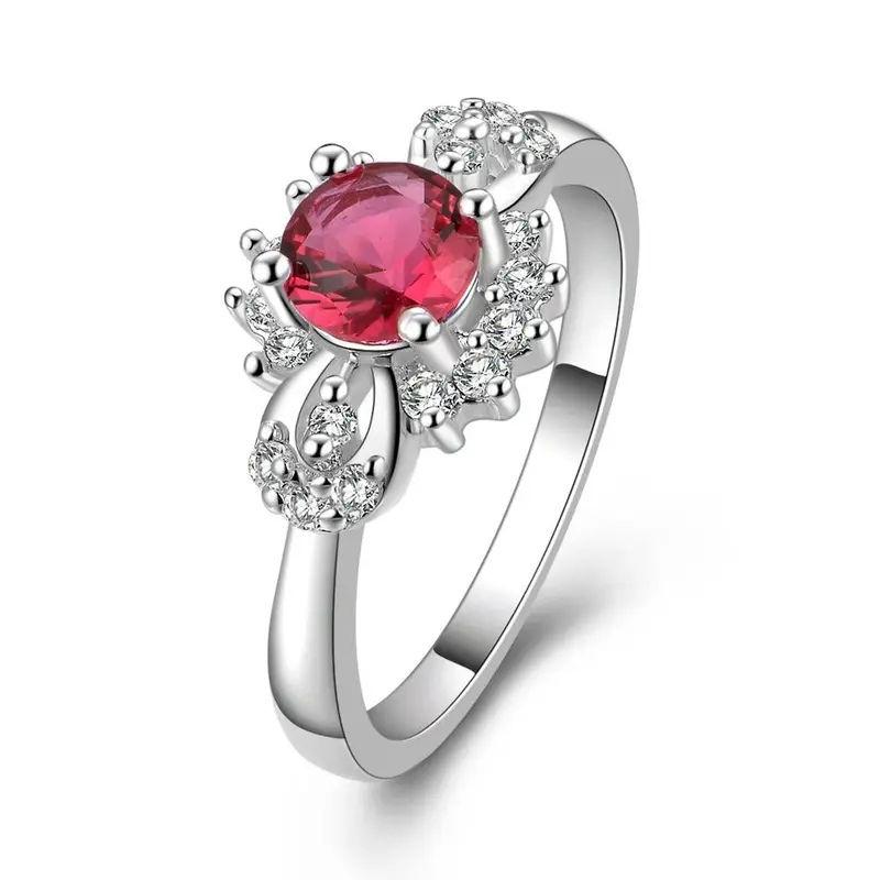 Silver Plated Engagement Rings Insetswhite Gem Anel Masculino 21 4