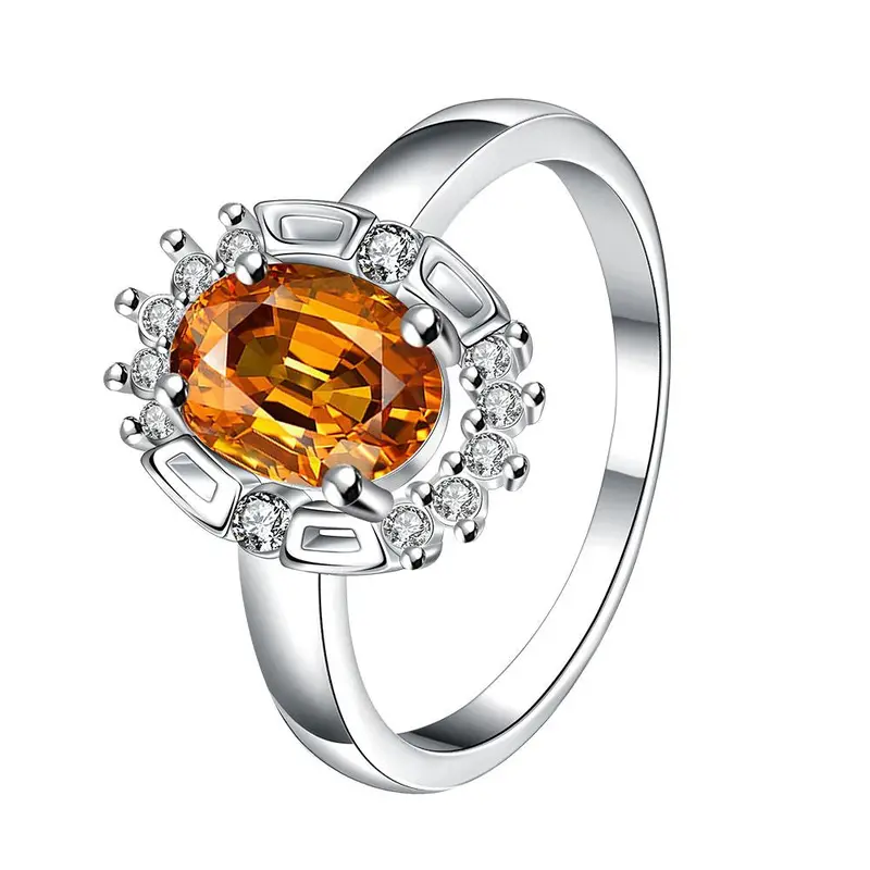 Silver Plated Engagement Rings Lock Stone Mirror Aneis Jewerly Accessories336 3