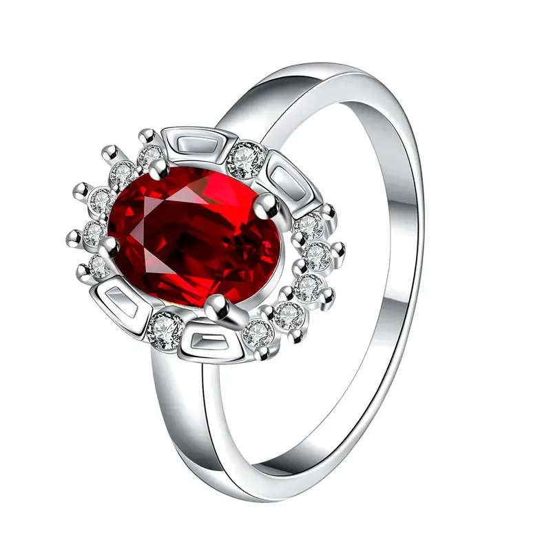 Silver Plated Engagement Rings Lock Stone Mirror Aneis Jewerly Accessories336 6
