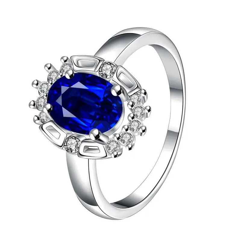 Silver Plated Engagement Rings Lock Stone Mirror Aneis Jewerly Accessories336 7