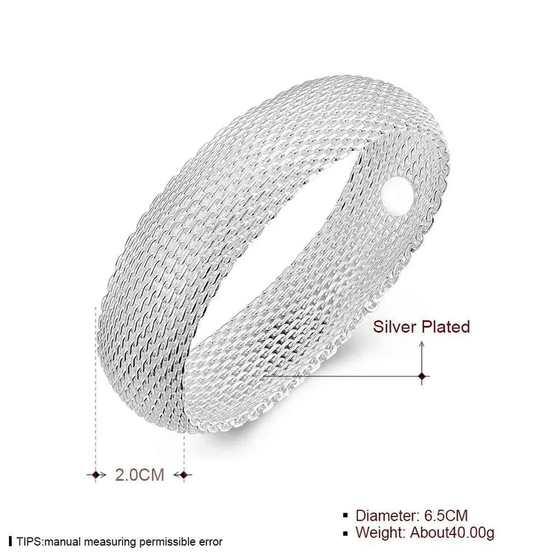 Silver Plated Friendship Bangle Big Web Women Wedding Bracelet Jewerly Accessories Smtb 28 2