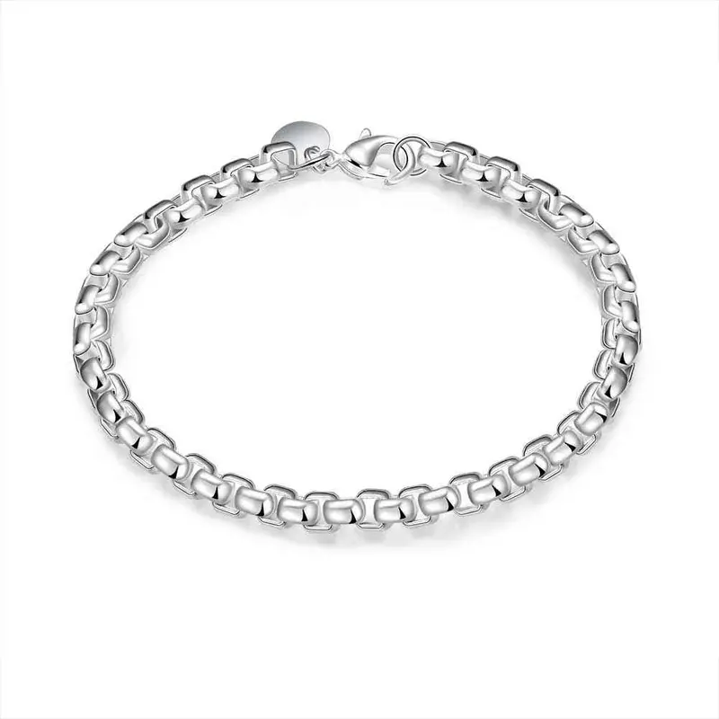 Silver Plated Gum For Bracelets Circular Grid Pulseira Jewelry European Style 1