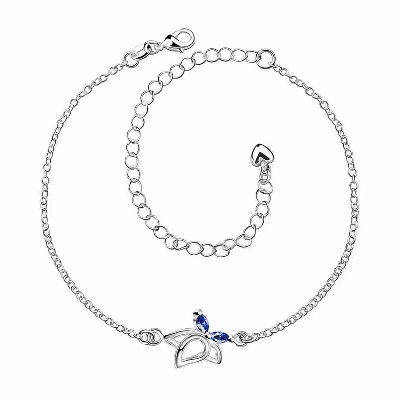 Silver Plated Jewelry Ankle Bracelet Flower In Full Bloom Leg Jewelry Ruby Jewelry 1