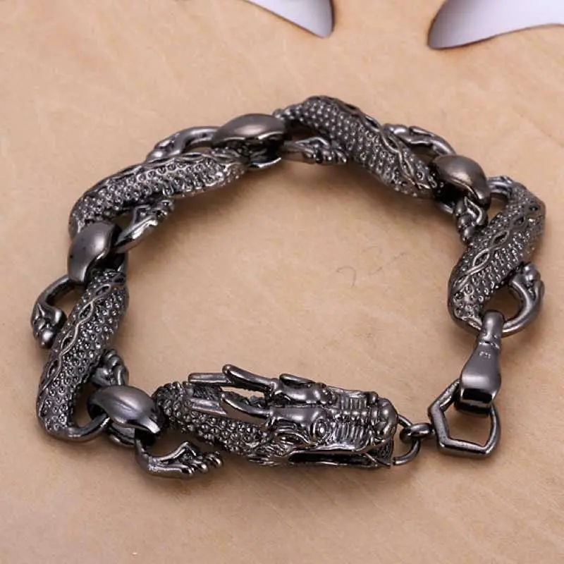 Silver Plated Jewelry Bracelet Fine Chinese Dragon Bracelet And Retail  7 1