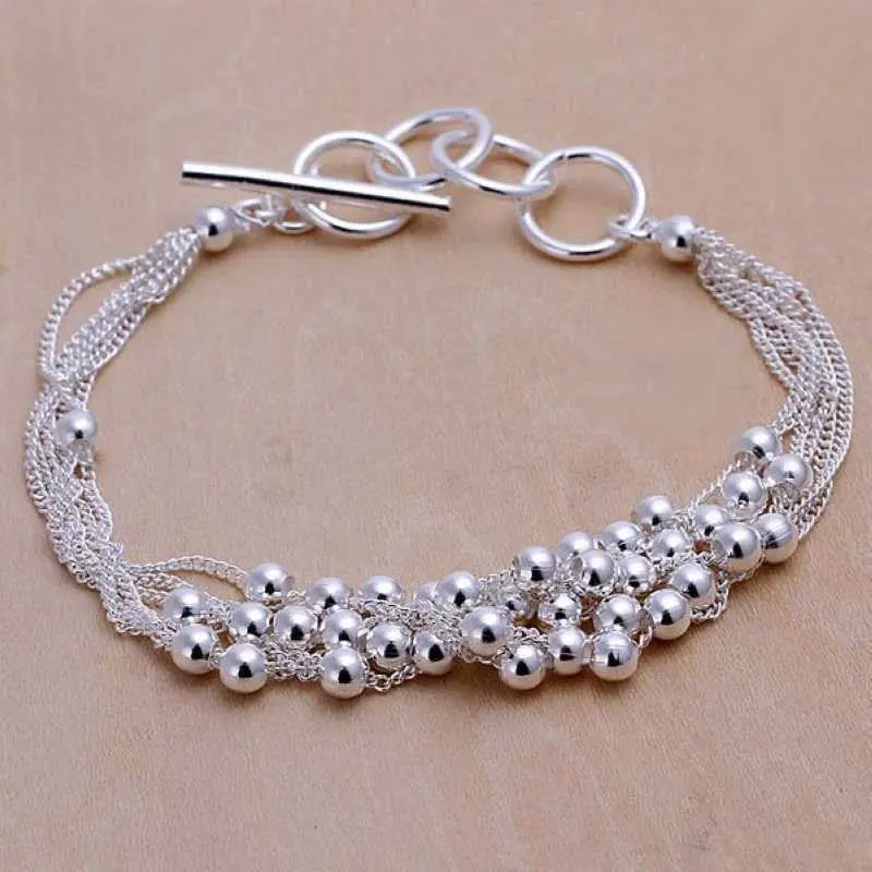 Silver Plated Jewelry Bracelet Fine Smooth Ball Bracelet And Retail1 1 1
