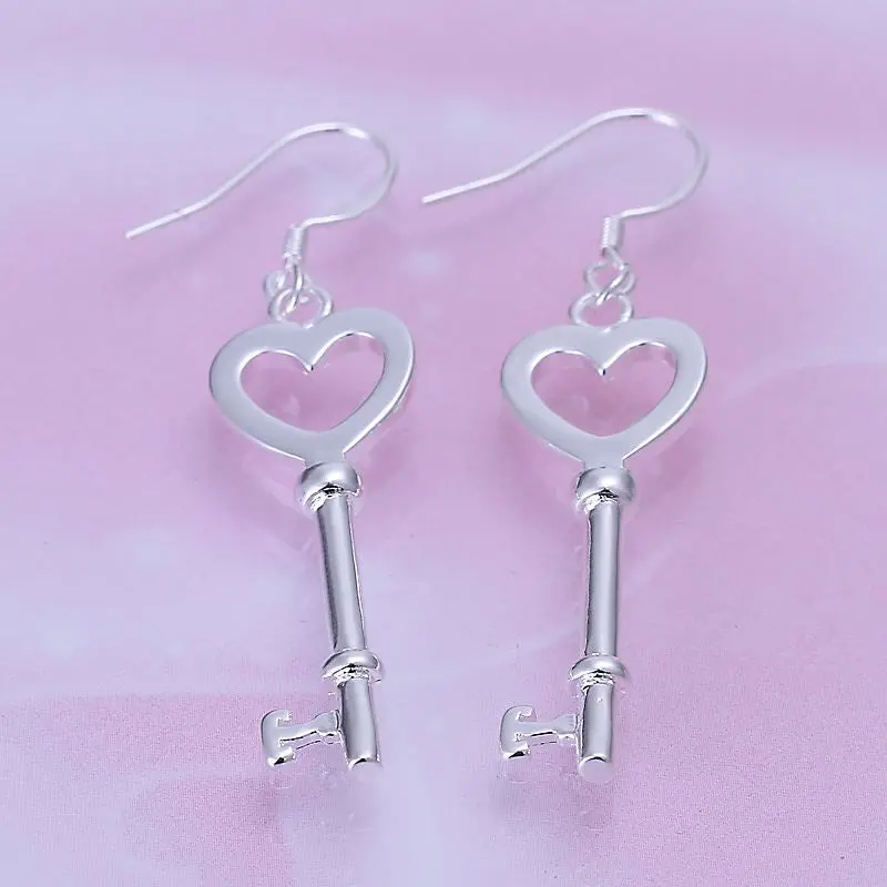 Silver Plated Jewelry Earring Heart Shaped Spoon Drop Pendientes Sport 2