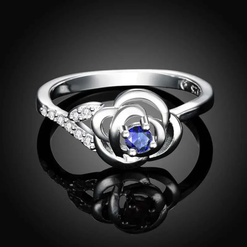 Silver Plated Jewelry Rings Flower Core Aliancas Costume Jewellery Fspr 18 2