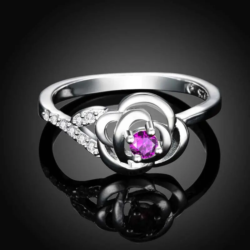 Silver Plated Jewelry Rings Flower Core Aliancas Costume Jewellery Fspr 18 3