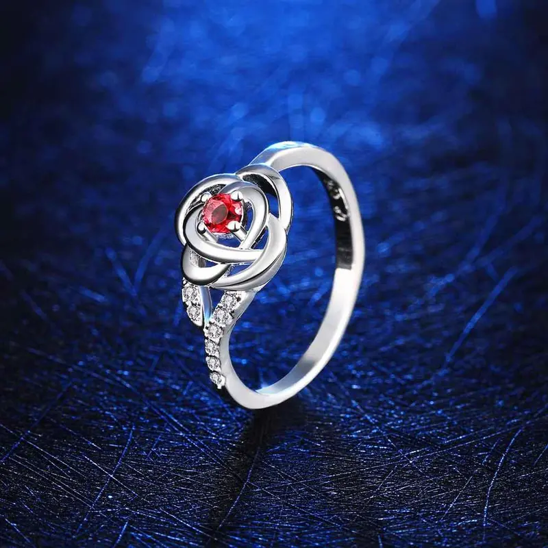 Silver Plated Jewelry Rings Flower Core Aliancas Costume Jewellery Fspr 18 7
