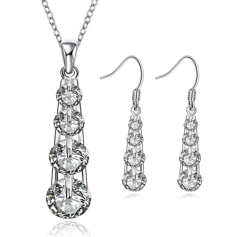 Silver-Plated Jewelry Sets Lasuo India E+N Collier Plastron Femme 1