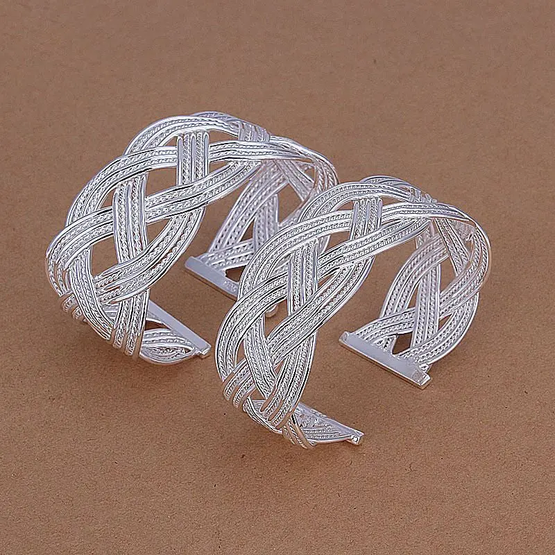 Silver Plated Jewelry Sets Necklace Bracelet Bangle Earring Ring Smts231 1