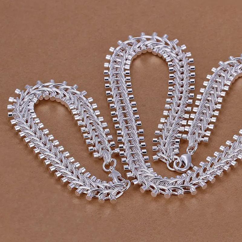 Silver Plated Jewelry Sets Silver Plated Necklace Bracelet Smts 42 1