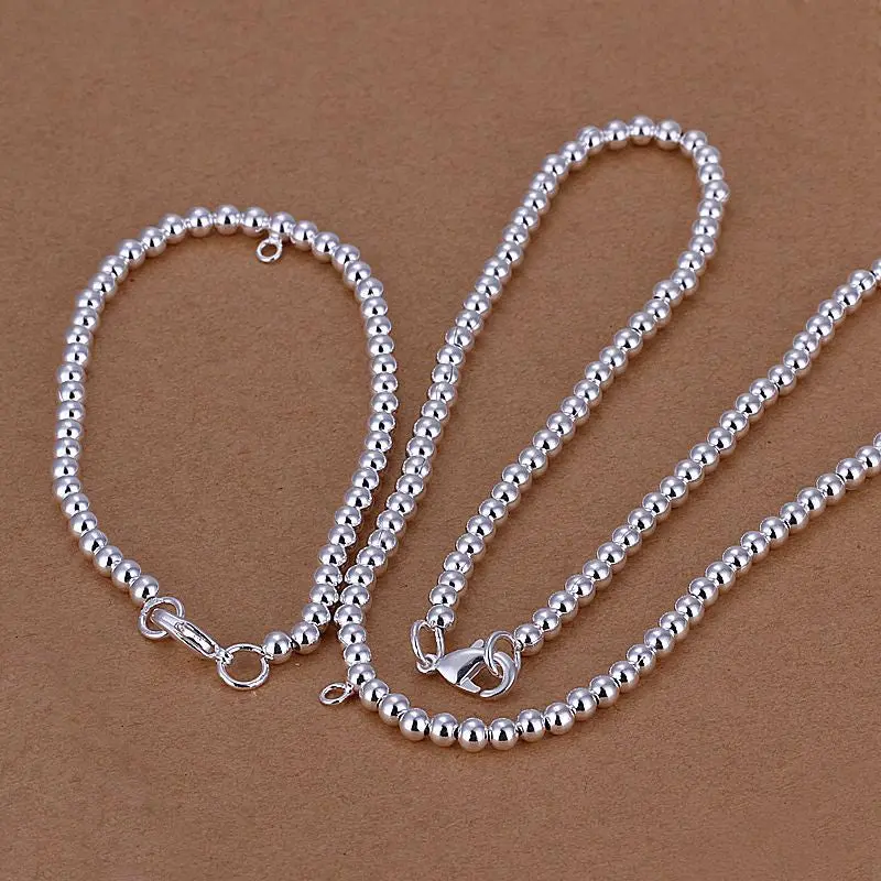 Silver Plated Jewelry Sets Silver Plated Necklace Bracelet Smts 62 1
