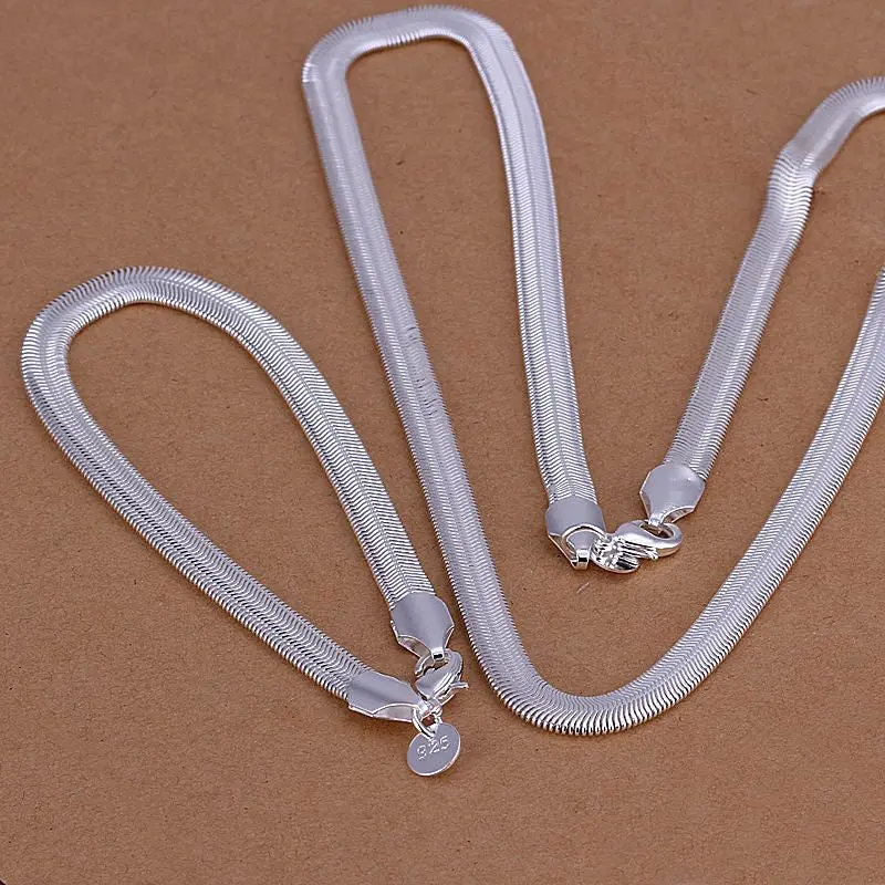 Silver Plated Jewelry Sets Silver-Plated Necklace Bracelet Smts 84 1