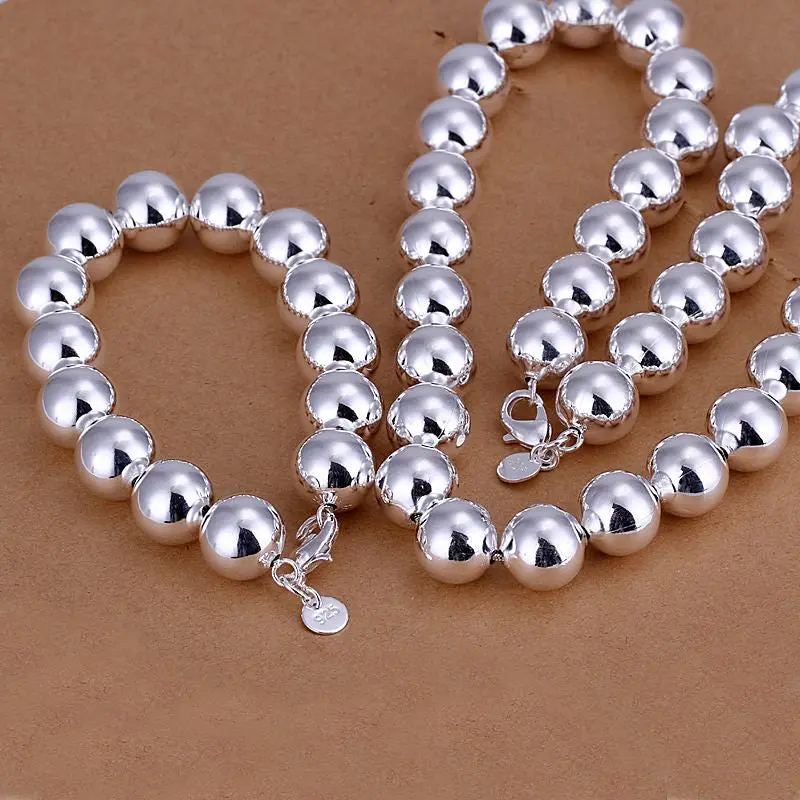 Silver Plated Jewelry Sets Silver-Plated Necklace Bracelet Smts 92 1