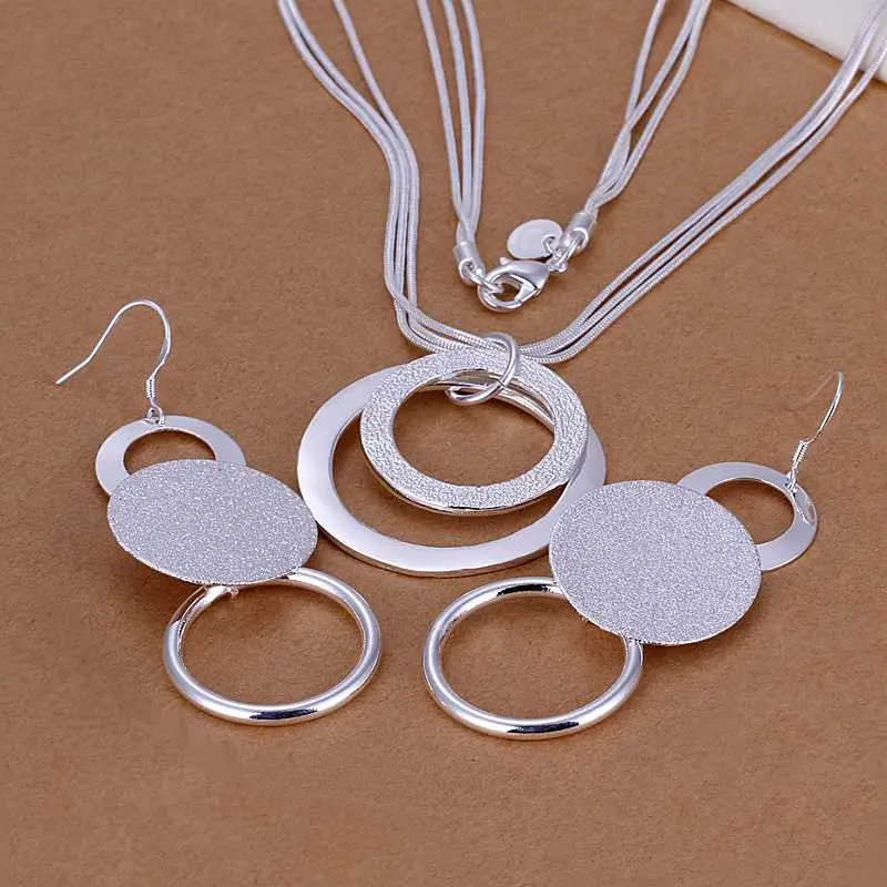 Silver Plated Jewelry Sets Silver-Plated Necklace Earring Smts 17 1