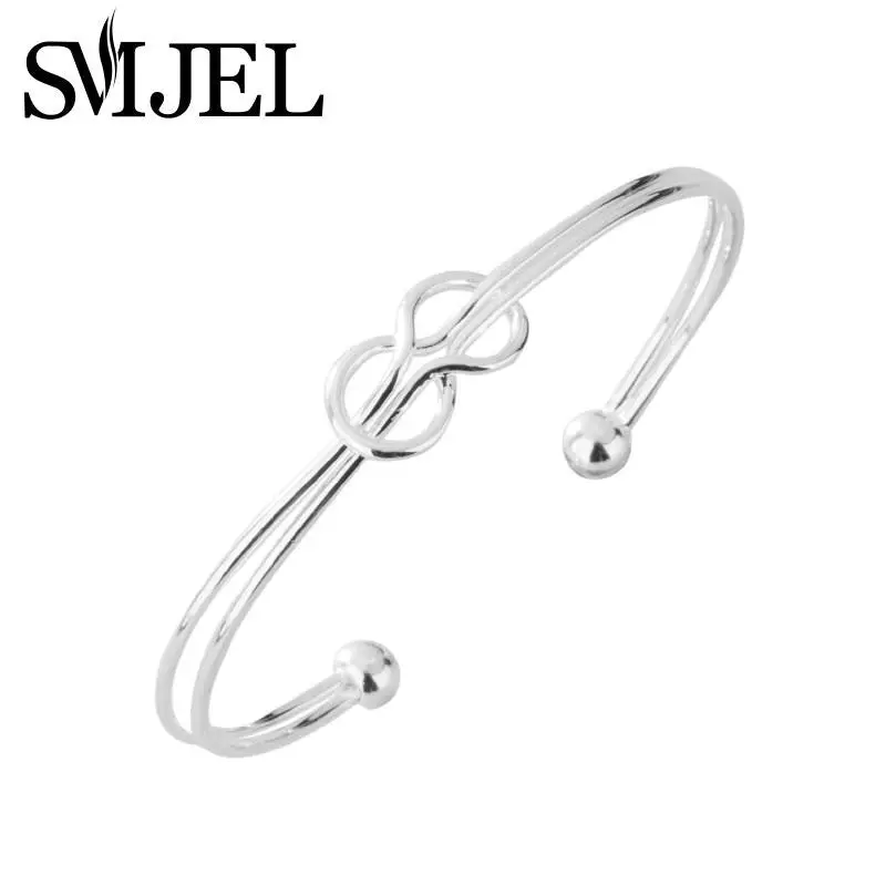 Silver Plated Love Infinity Bangle Knot Bracelet Bangles Party Gifts G024 1