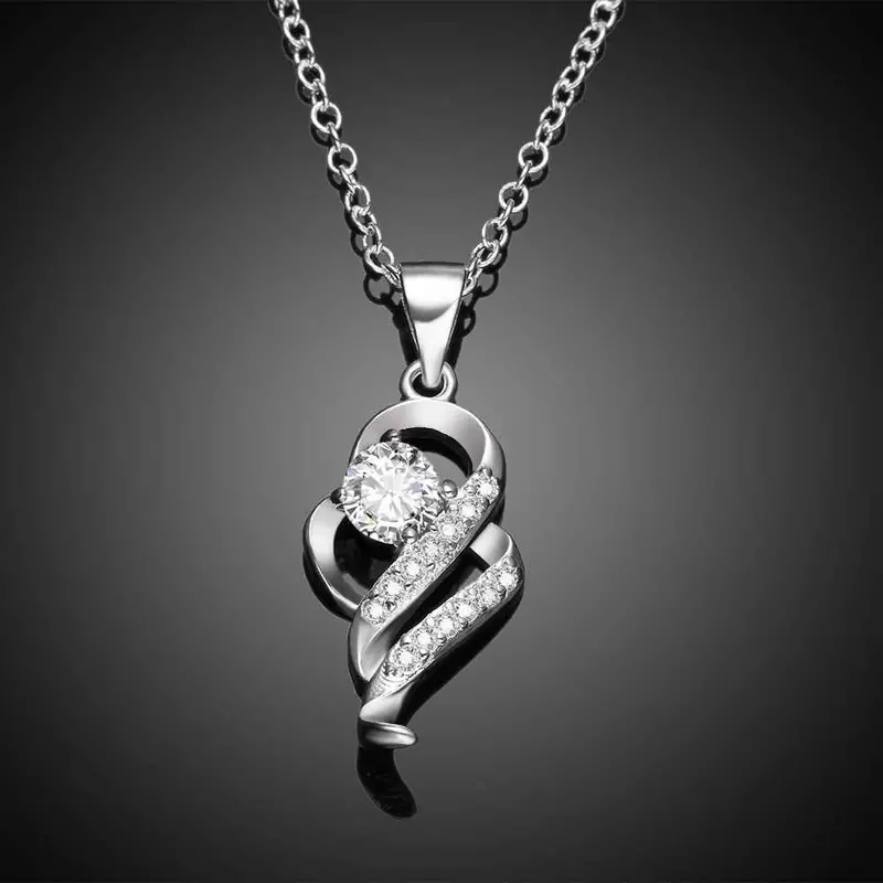 Silver Plated Necklace Women Insets Irregular Corrente De Prata Masculina Charm18 4