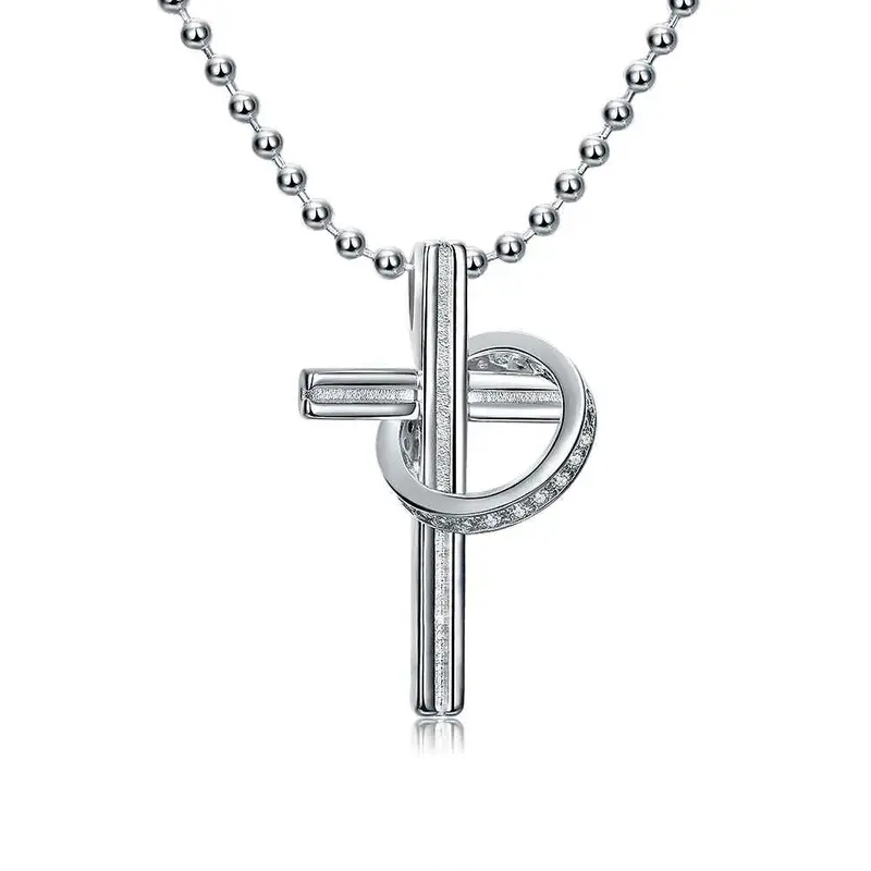 Silver Plated Necklace Women White Mediate Cross Collane Collier Plastron Femme111 1